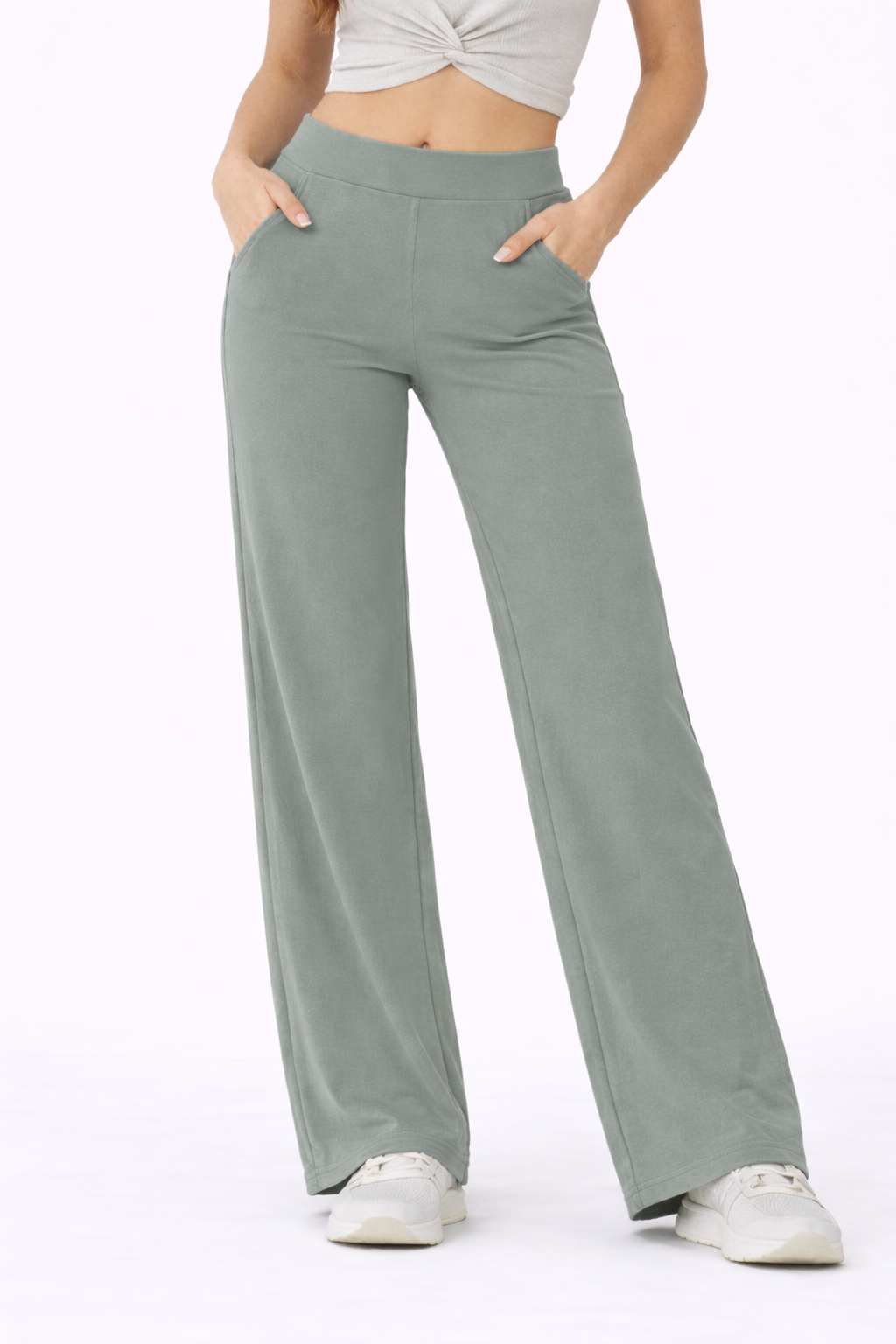 EaseFlow Pants – Grey – Detail View | Vayana Clothing