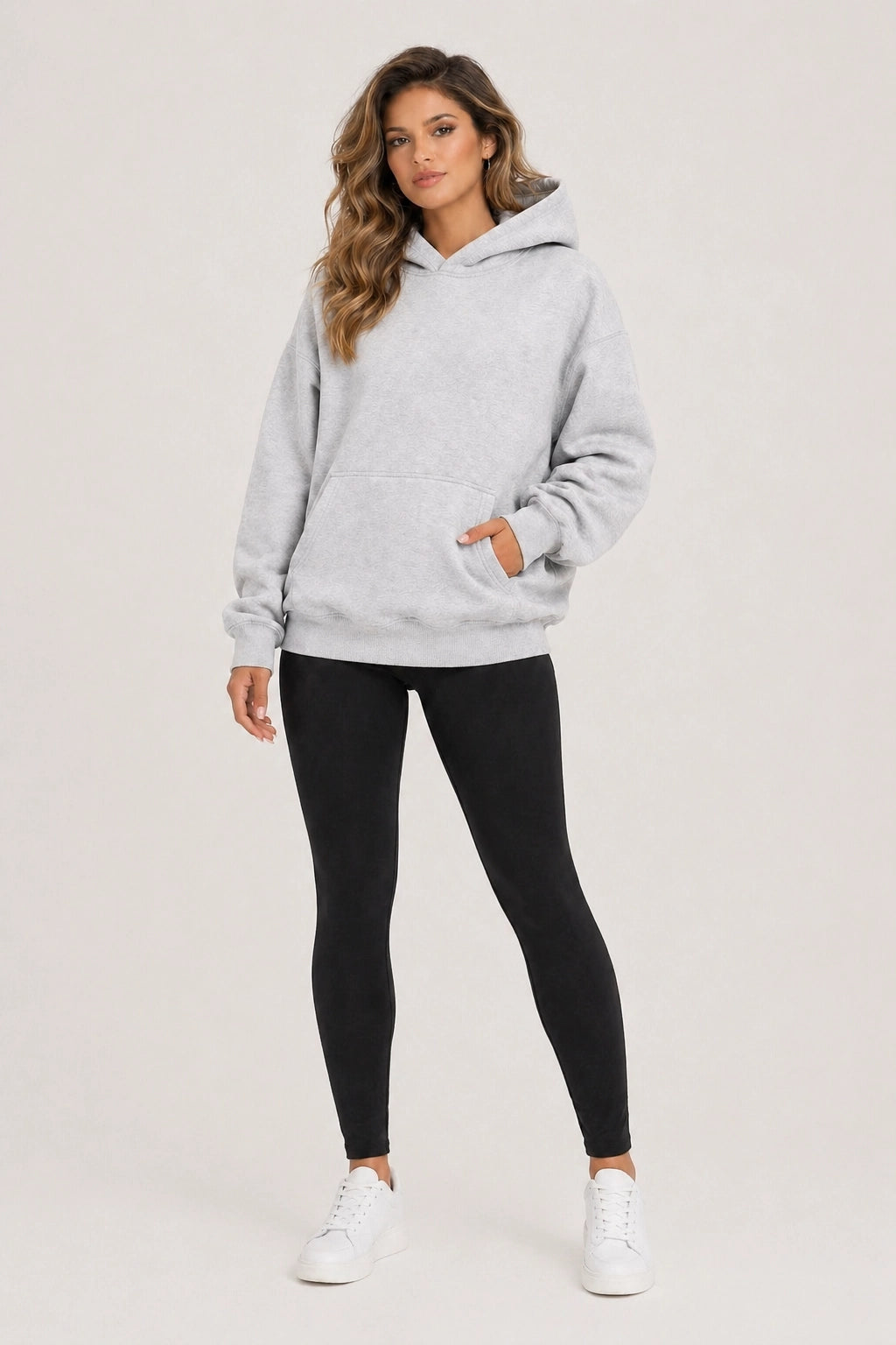 Relaxed Hoodie – Grey – Front View | Vayana Clothing