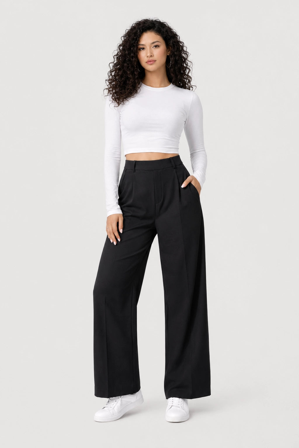 Studio Pants – Black – Front View | Vayana Clothing