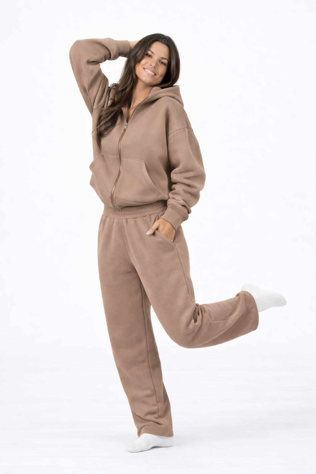 CozyMove Set – Brown – Back View | Vayana Clothing