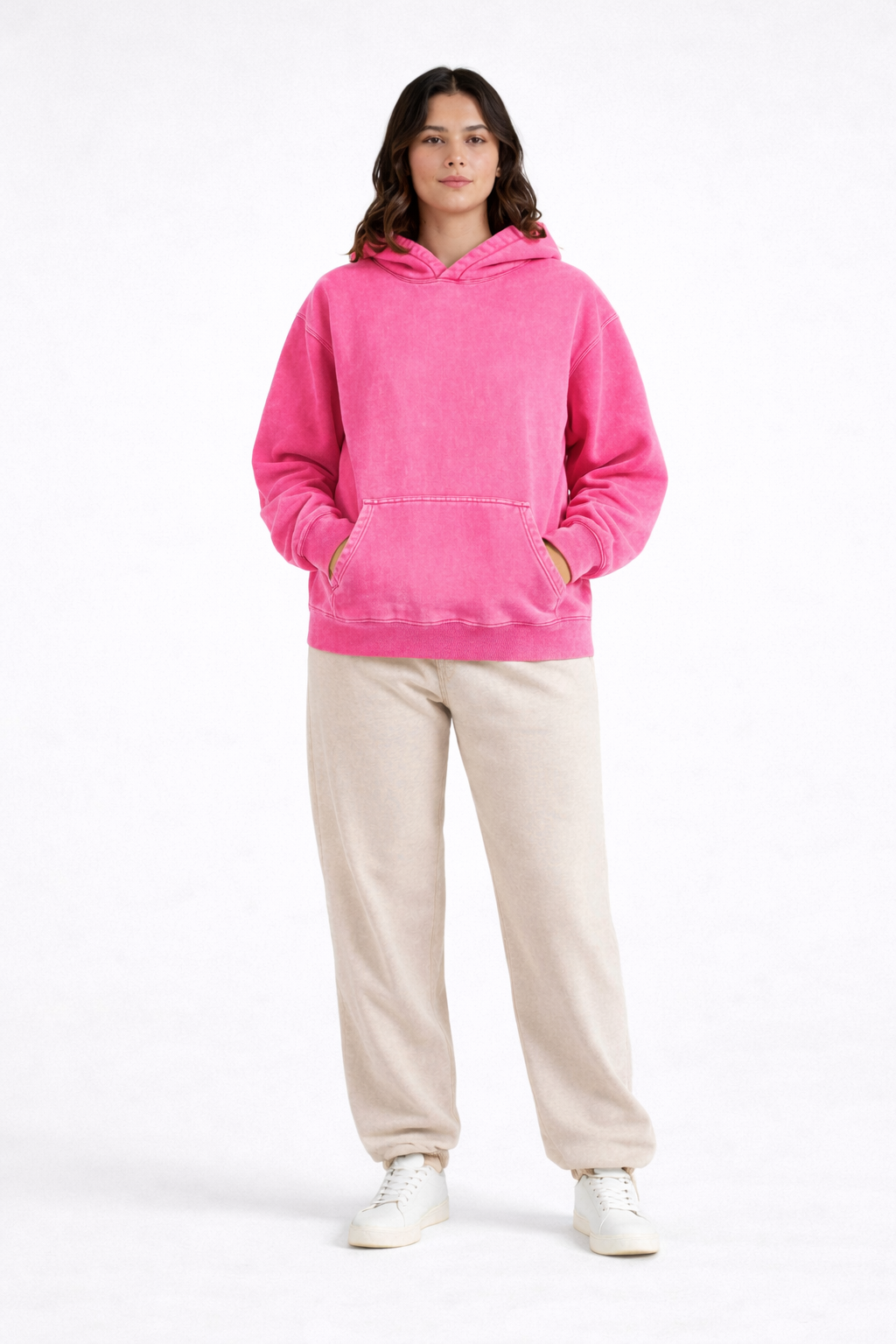 EaseLayer Hoodie – Pink – Front View | Vayana Clothing