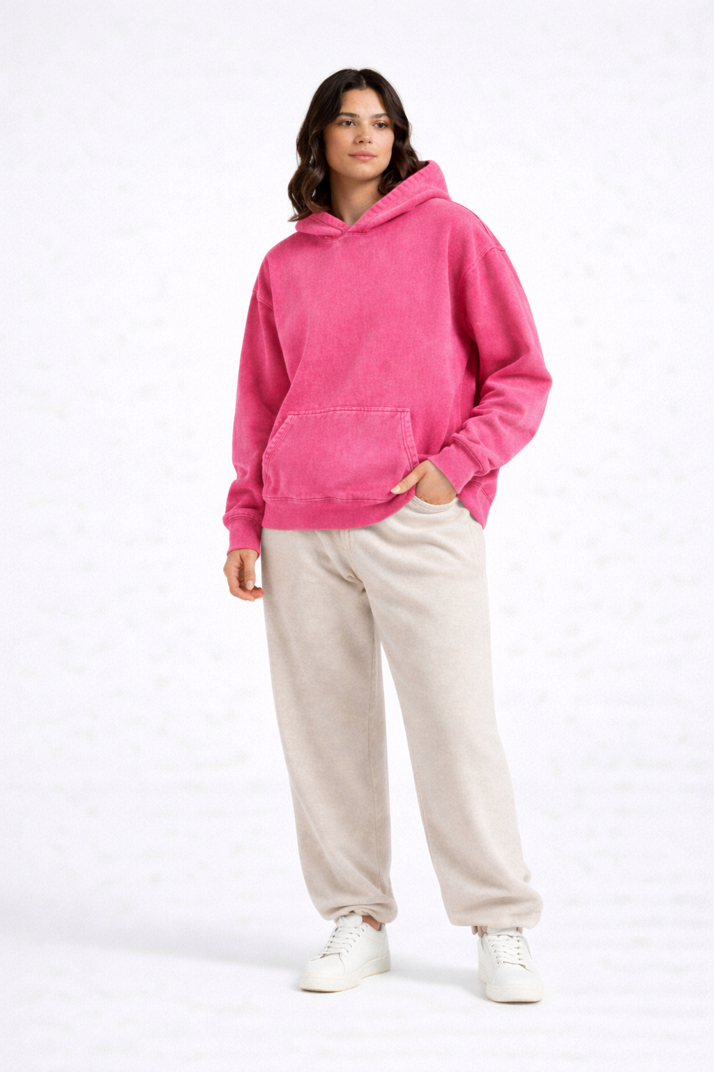 EaseLayer Hoodie – Pink – Back View | Vayana Clothing