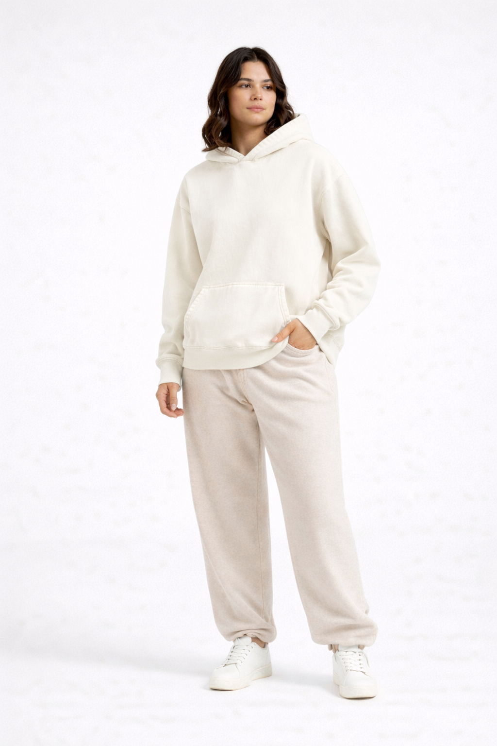 EaseLayer Hoodie – White – Back View | Vayana Clothing