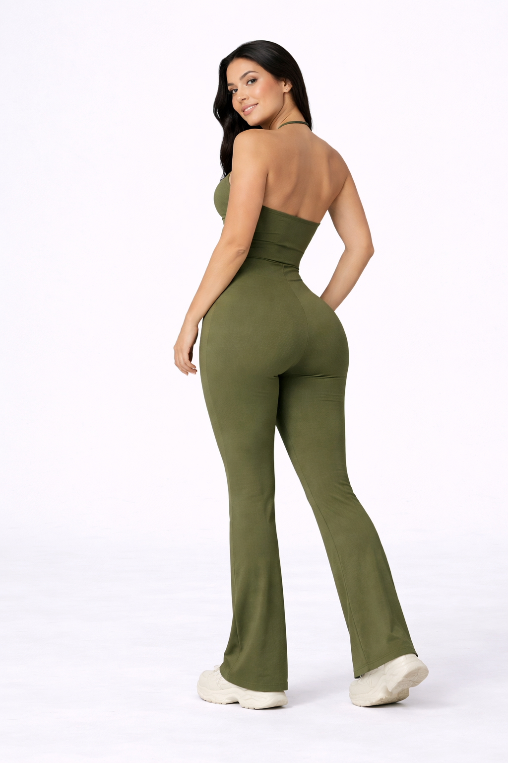 ActiveShape Jumpsuit – Green – Side View | Vayana Clothing