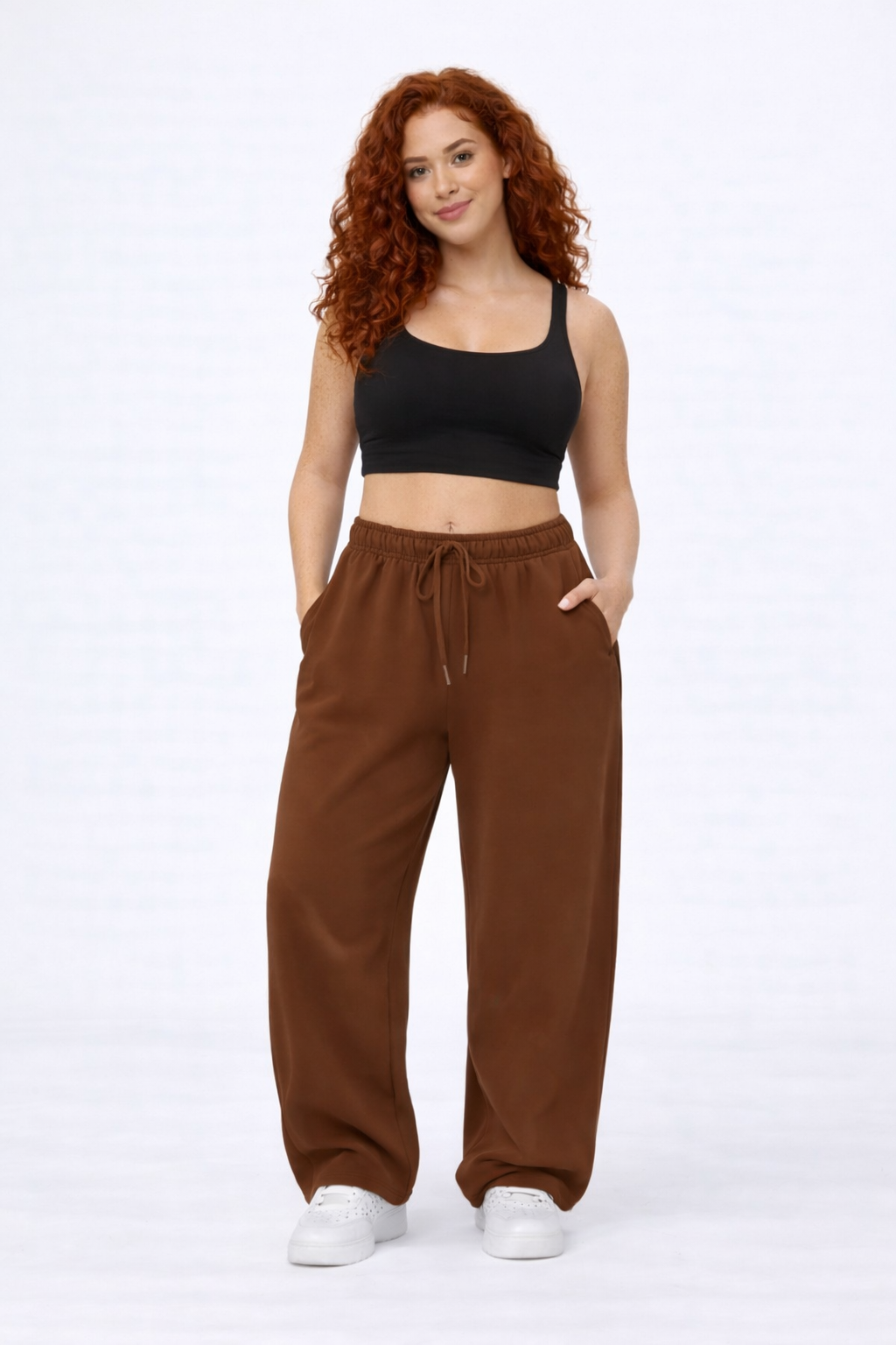 StreetFlow Pants – Brown – Front View | Vayana Clothing