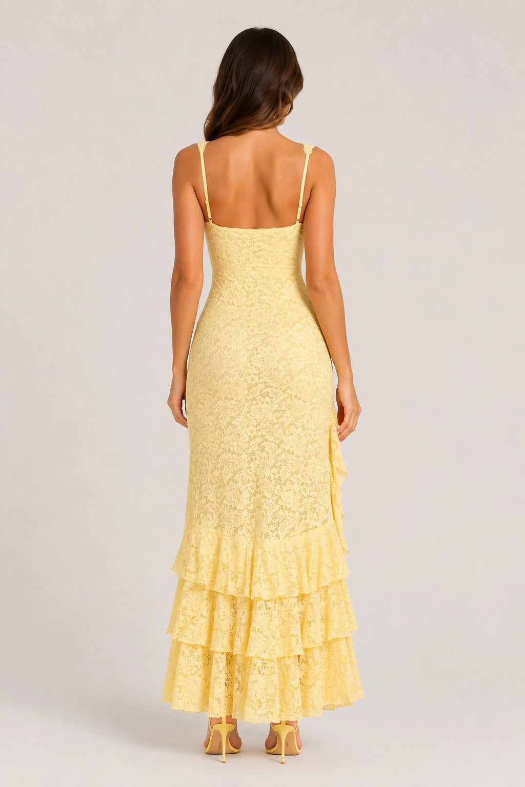 Flora Dress – Yellow – Back View | Vayana Clothing