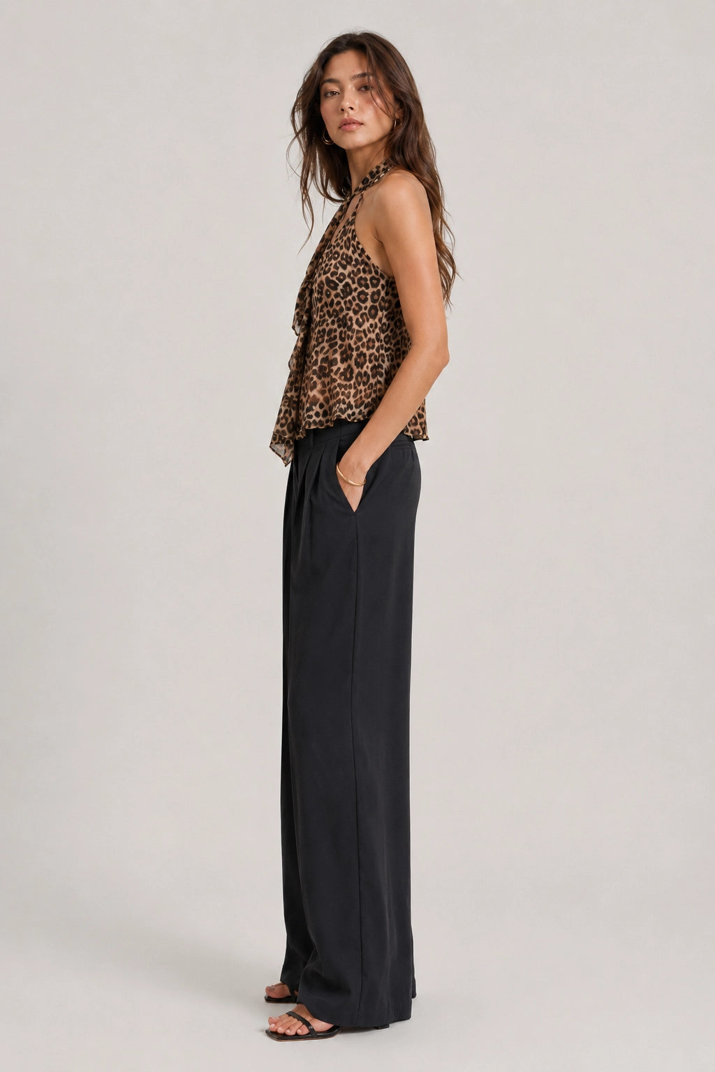 Leopard Top – Halter Crop Top Animal Print Open Back | Vayana Clothing