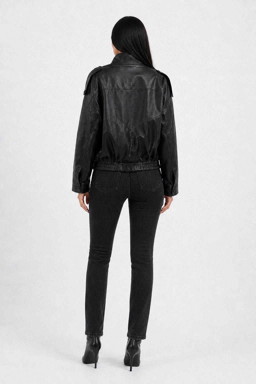 Luna Jacket – Black – Back View | Vayana Clothing