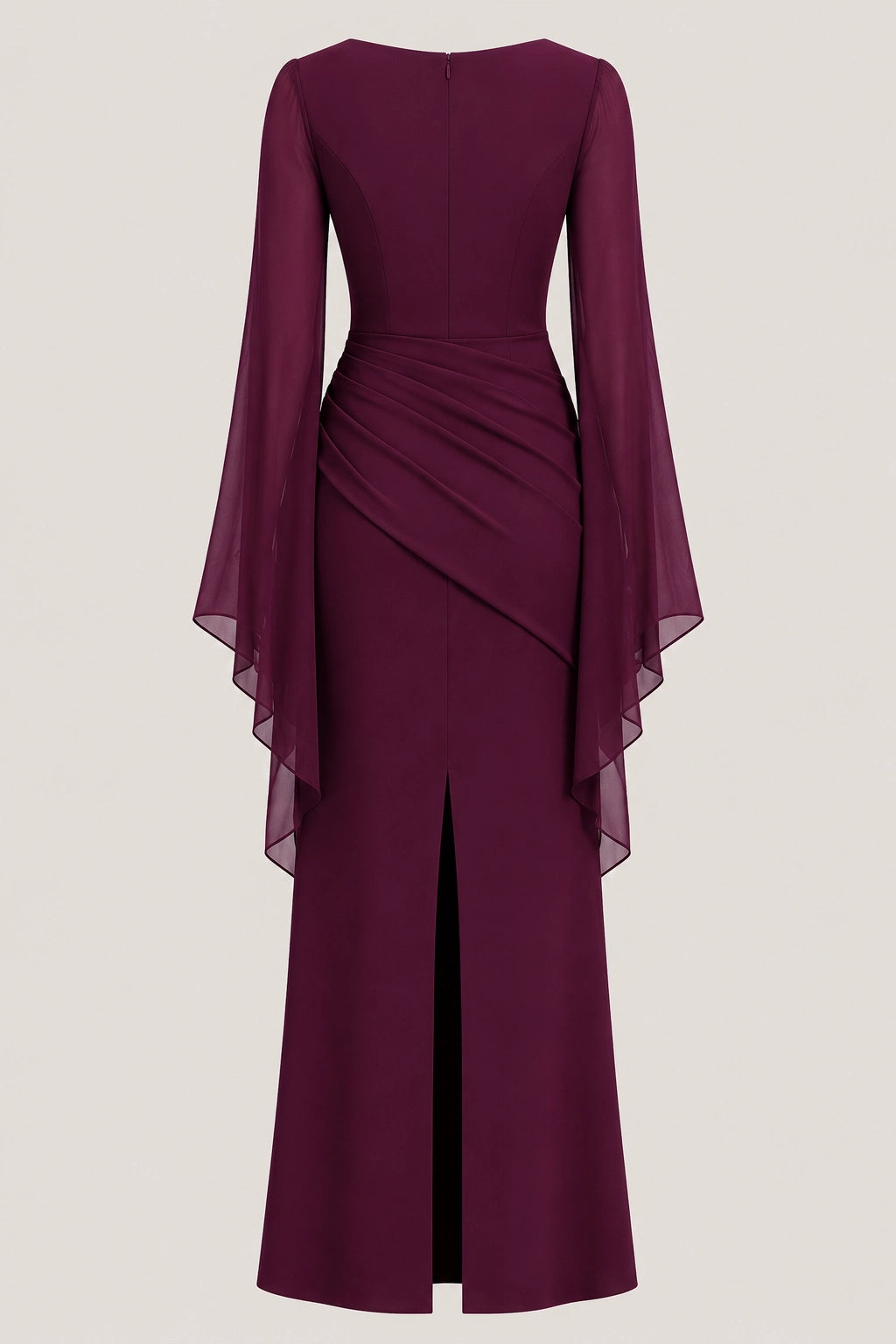 Lyra Dress – Burgundy Bell Sleeve Maxi Dress Evening | Vayana Clothing