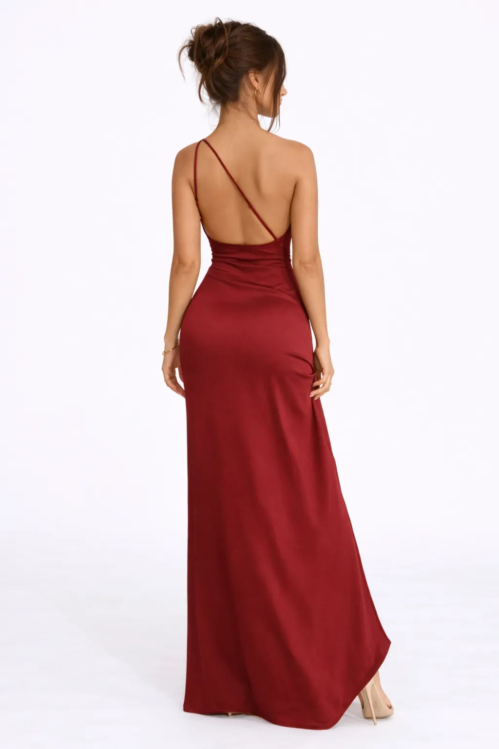 Midnight Muse Dress – Burgundy – Back View | Vayana Clothing
