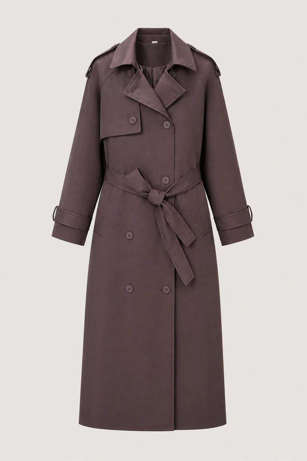 Nolia Trench-Coat – Brown – Garment Front View | Vayana Clothing