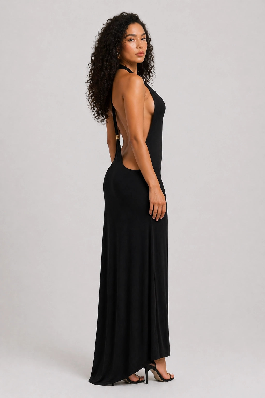 Paloma Dress – Black – Side View | Vayana Clothing