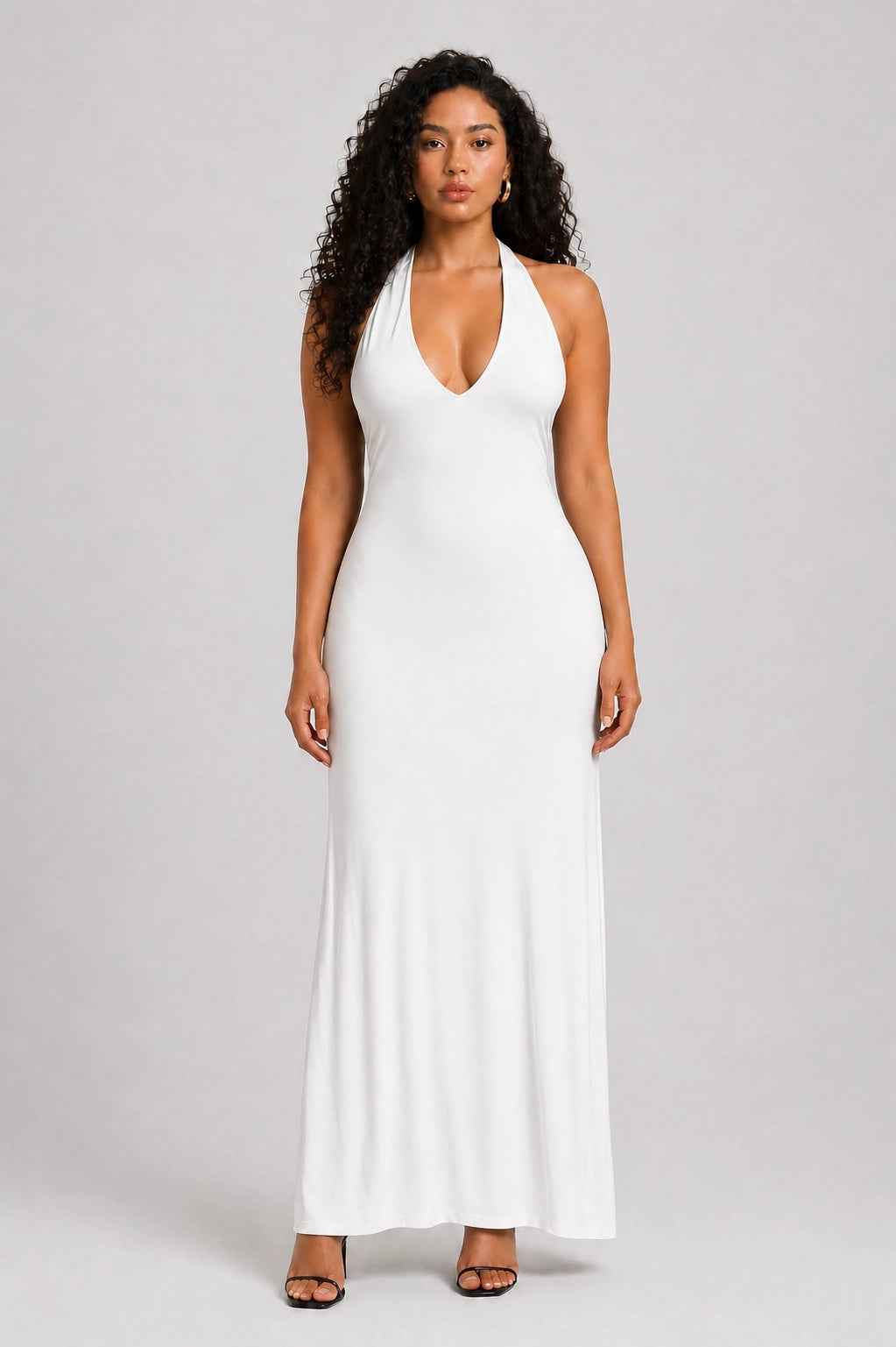 Paloma Dress – White – Front View | Vayana Clothing
