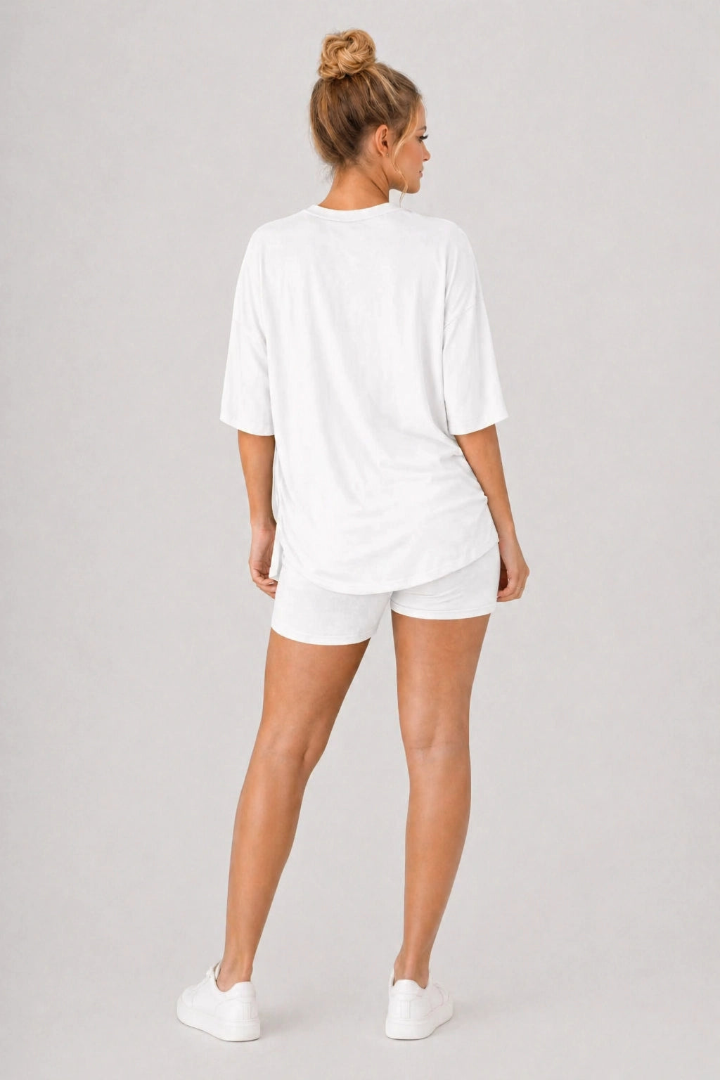 Sunday Chill Set – White – Back View | Vayana Clothing