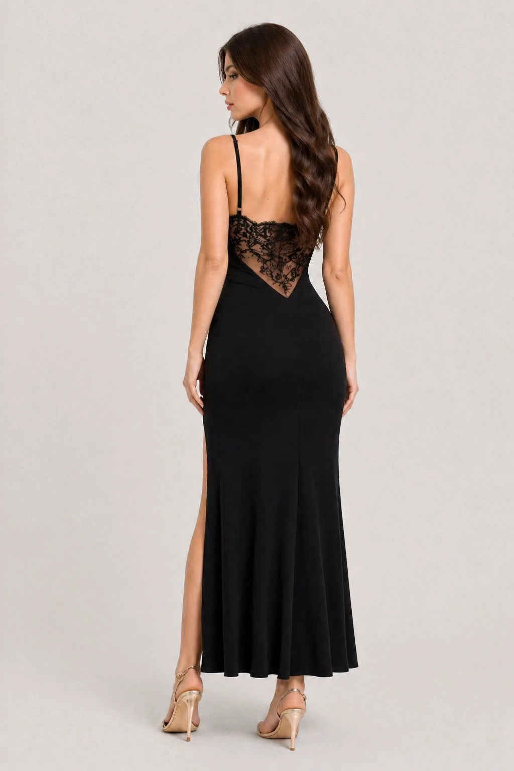 Selene Dress – Black – Back View | Vayana Clothing