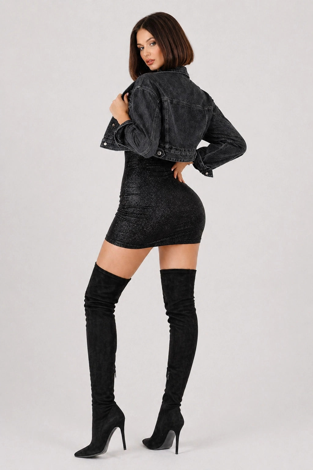 Shadow Chic Denim – Black – Back View | Vayana Clothing