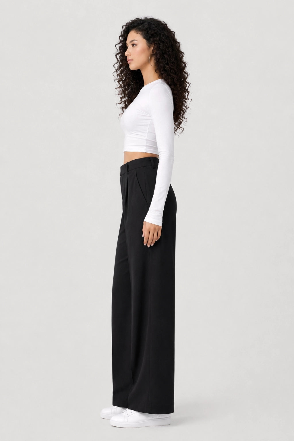 Studio Pants – Elegant Fluid Flared Trousers High Waist | Vayana Clothing