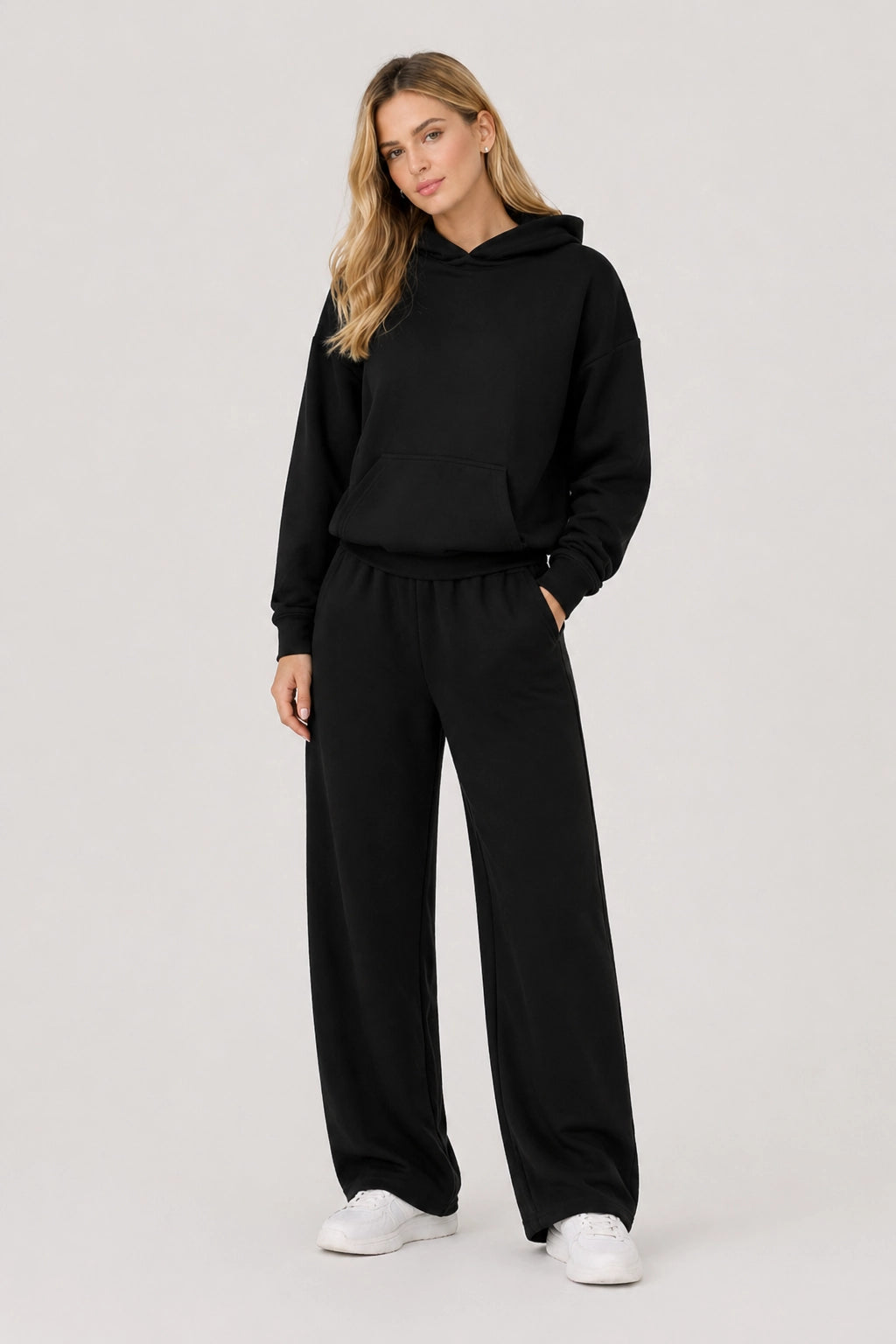 CalmWear Set – Black – Front View | Vayana Clothing