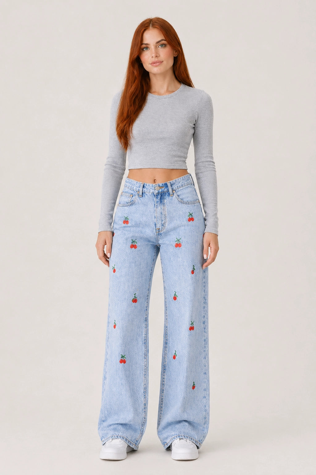 Cherry Jeans – Blue – Front View | Vayana Clothing