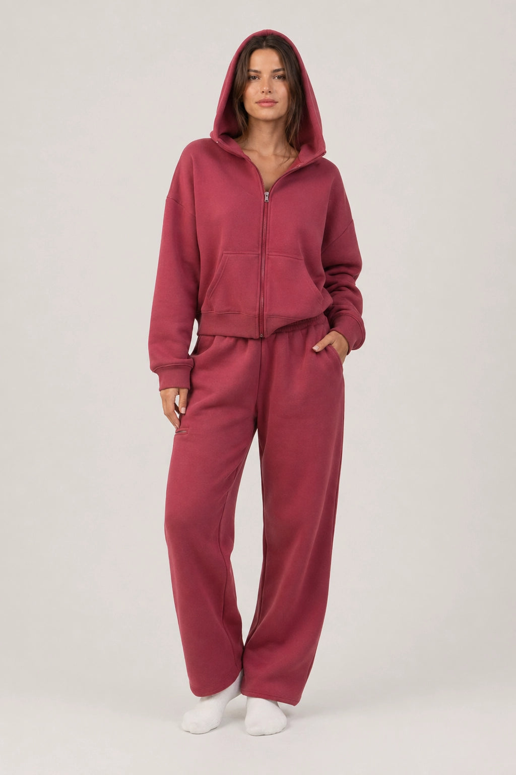 CozyMove Set – Red – Front View | Vayana Clothing