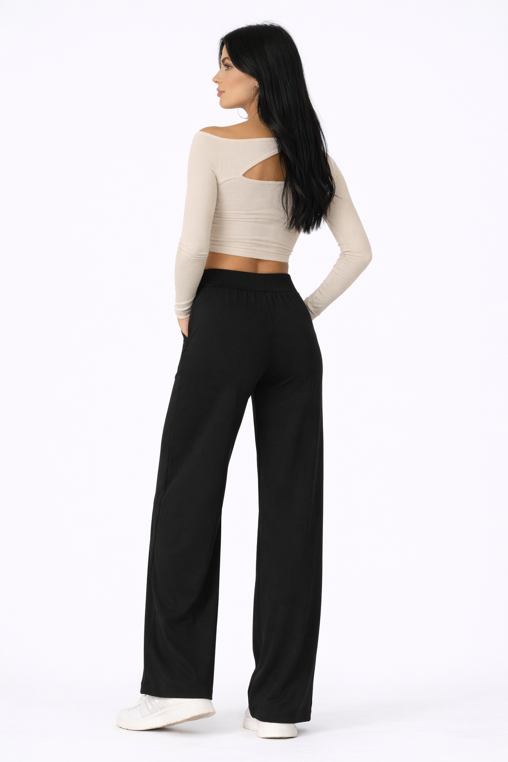 EaseFlow Pants – Black – Back View | Vayana Clothing