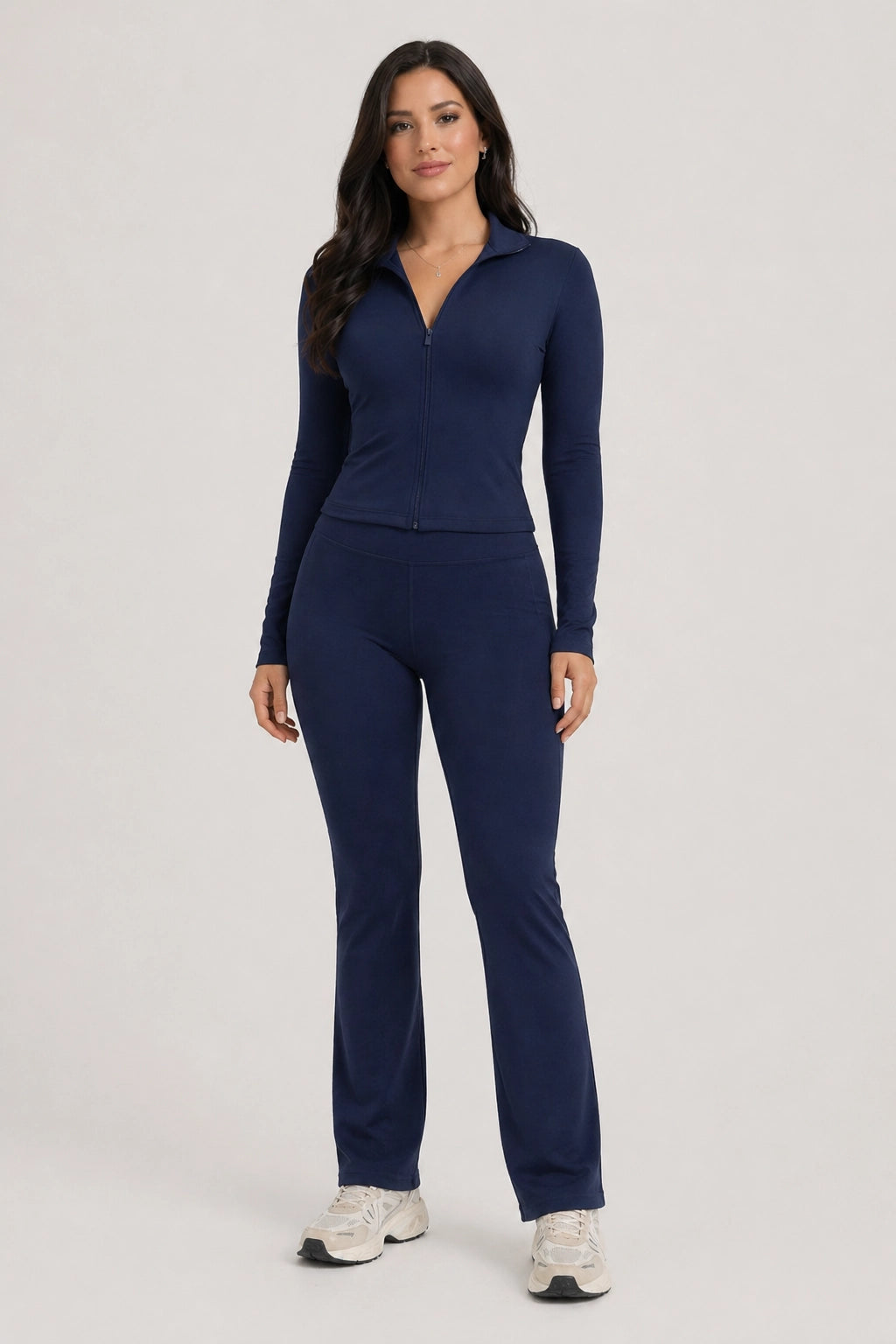 FlowFit Set – Blue – Front View | Vayana Clothing