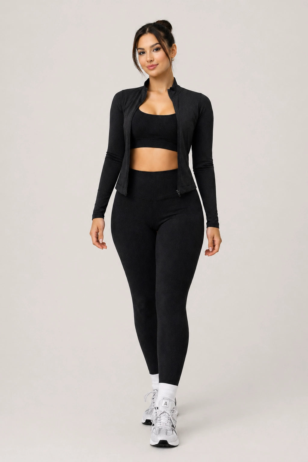 SculptCore Set – Black – Front View | Vayana Clothing