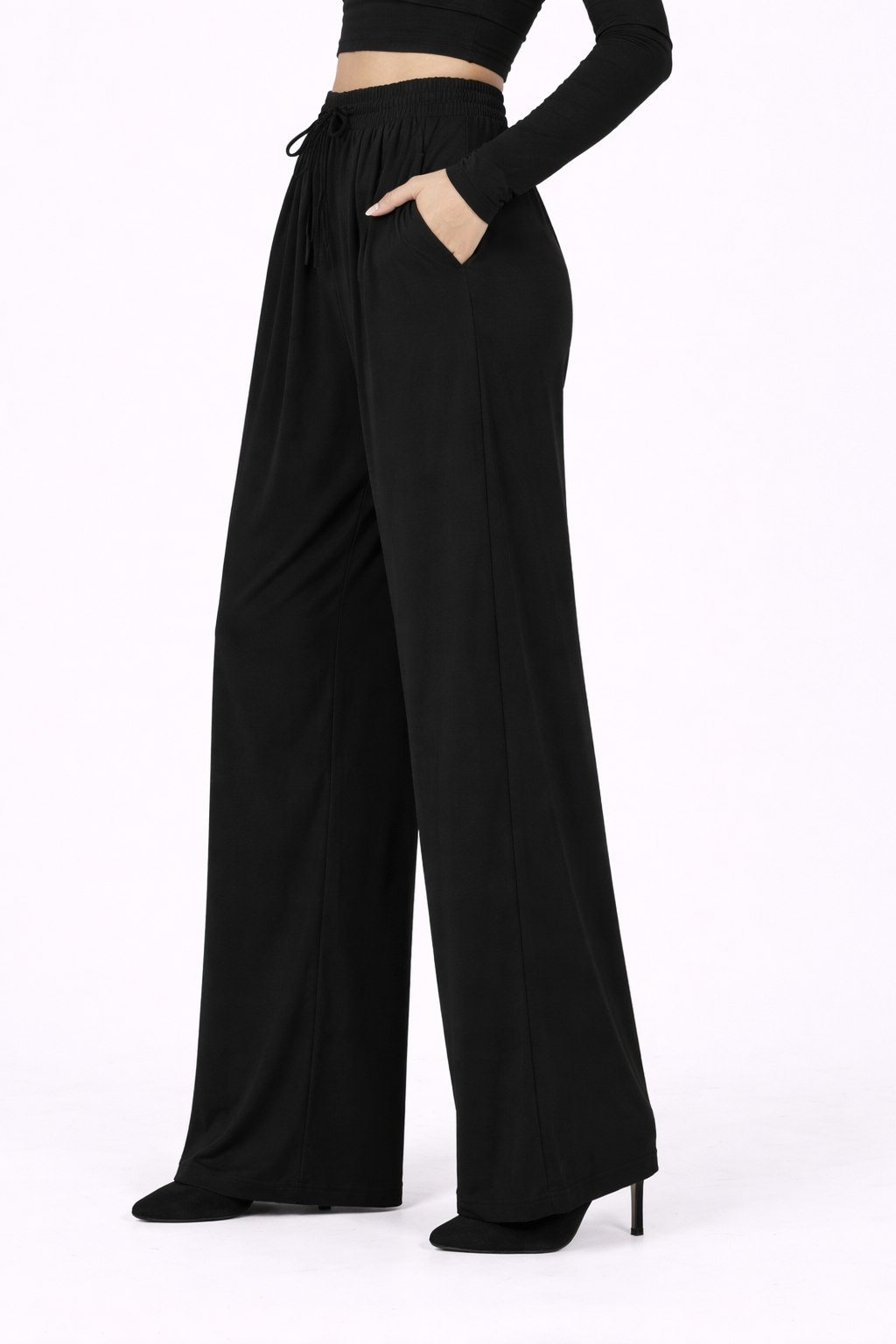 Sienna Lounge Set – Black – Side View | Vayana Clothing