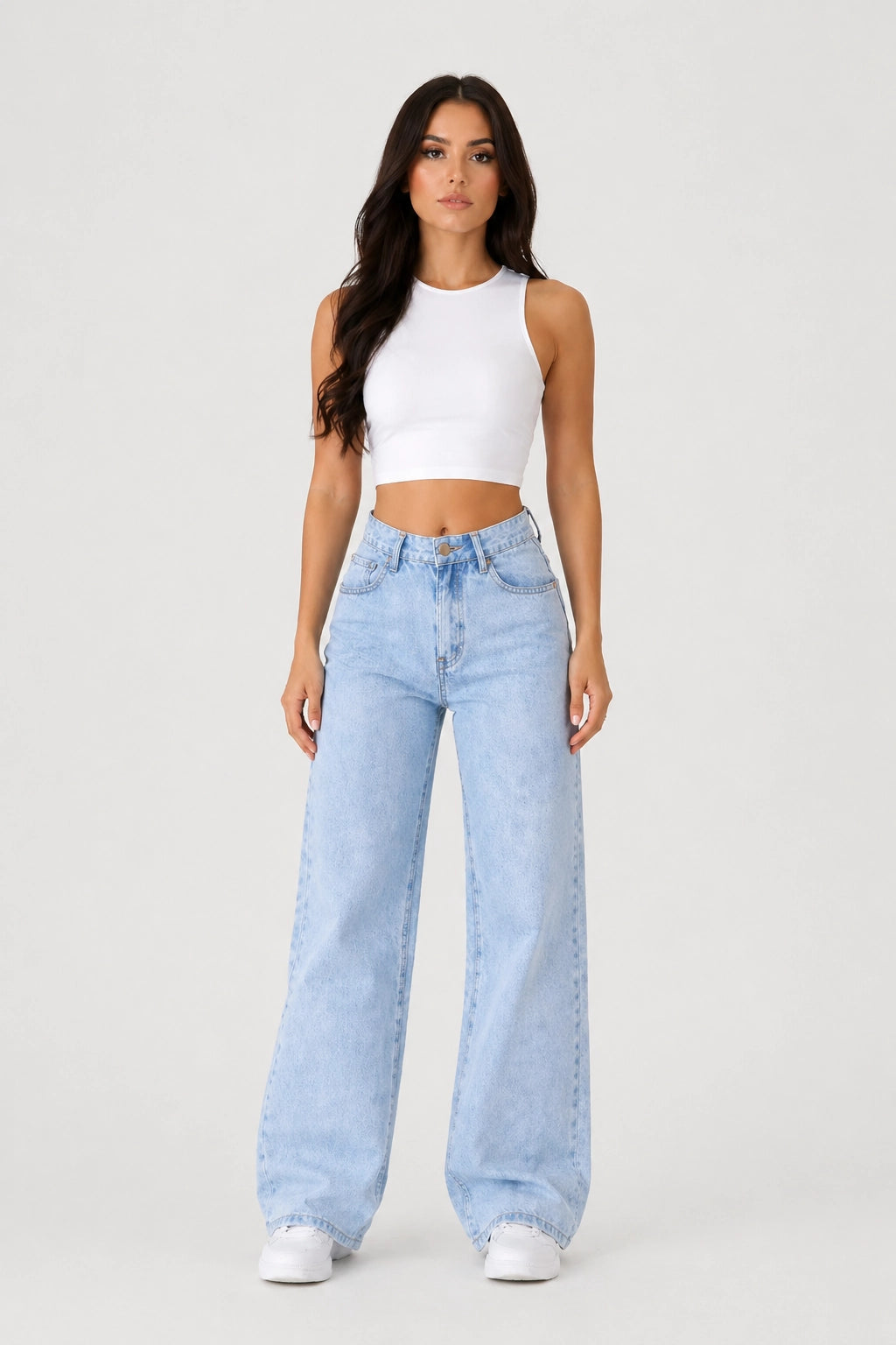 Skyline Jeans – Blue – Front View | Vayana Clothing
