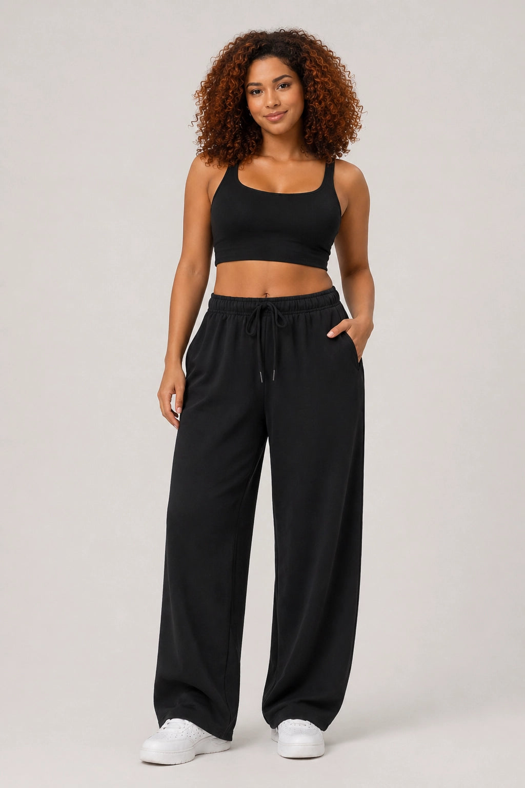 StreetFlow Pants – Black – Front View | Vayana Clothing