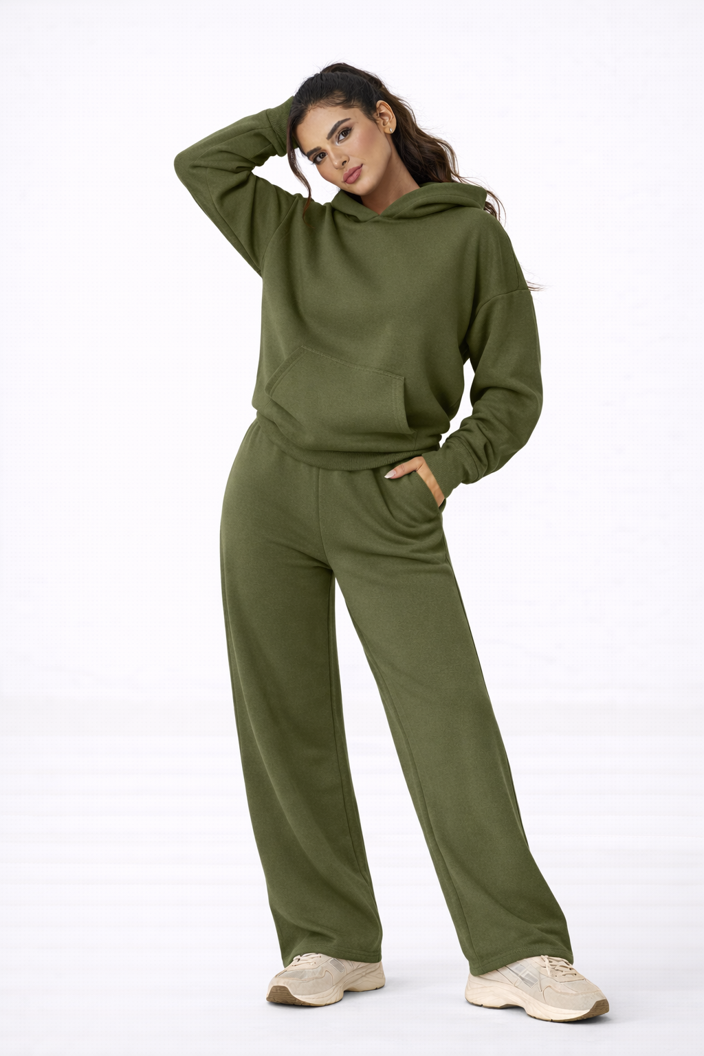 CalmWear Set – Green – Back View | Vayana Clothing