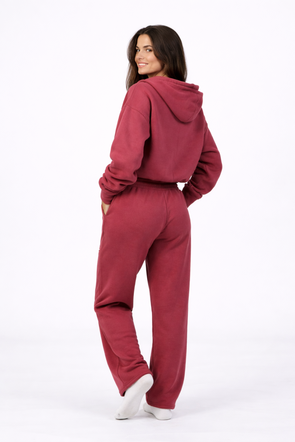 CozyMove Set – Red – Side View | Vayana Clothing