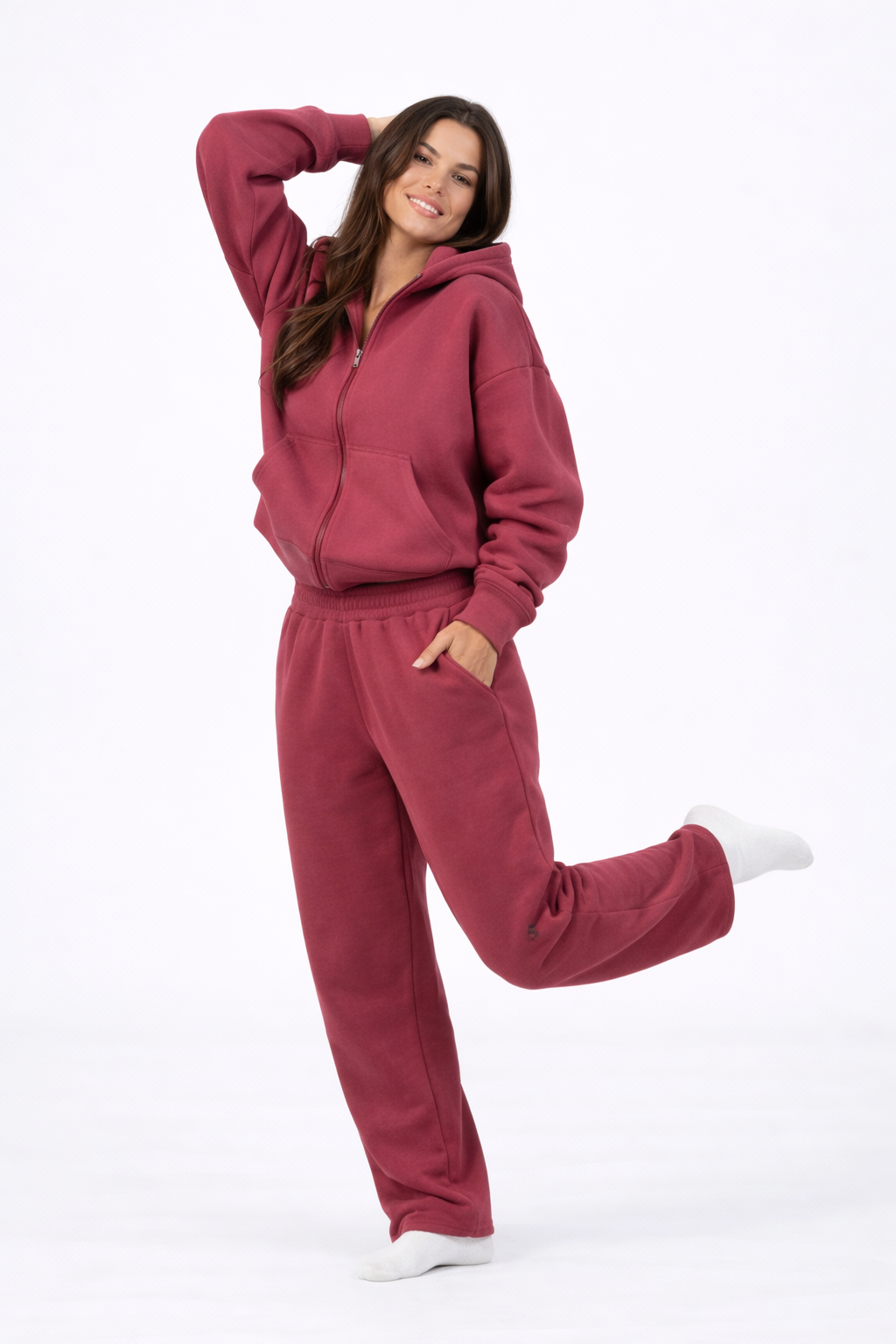 CozyMove Set – Red – Back View | Vayana Clothing