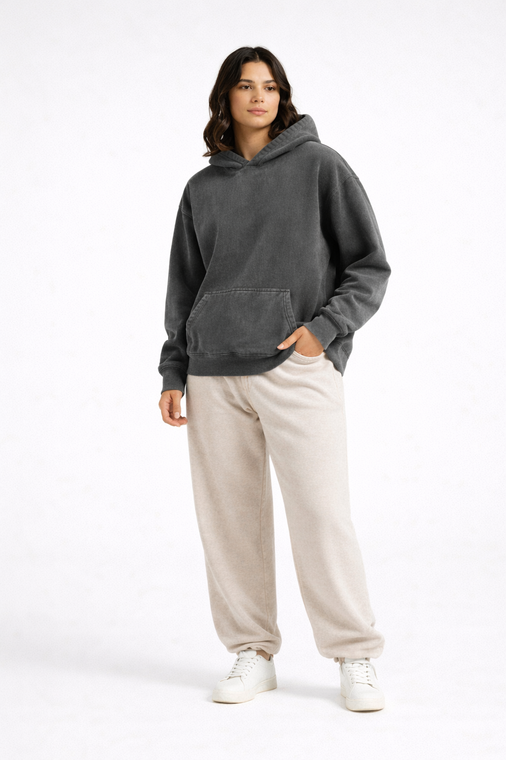 EaseLayer Hoodie – Grey – Back View | Vayana Clothing