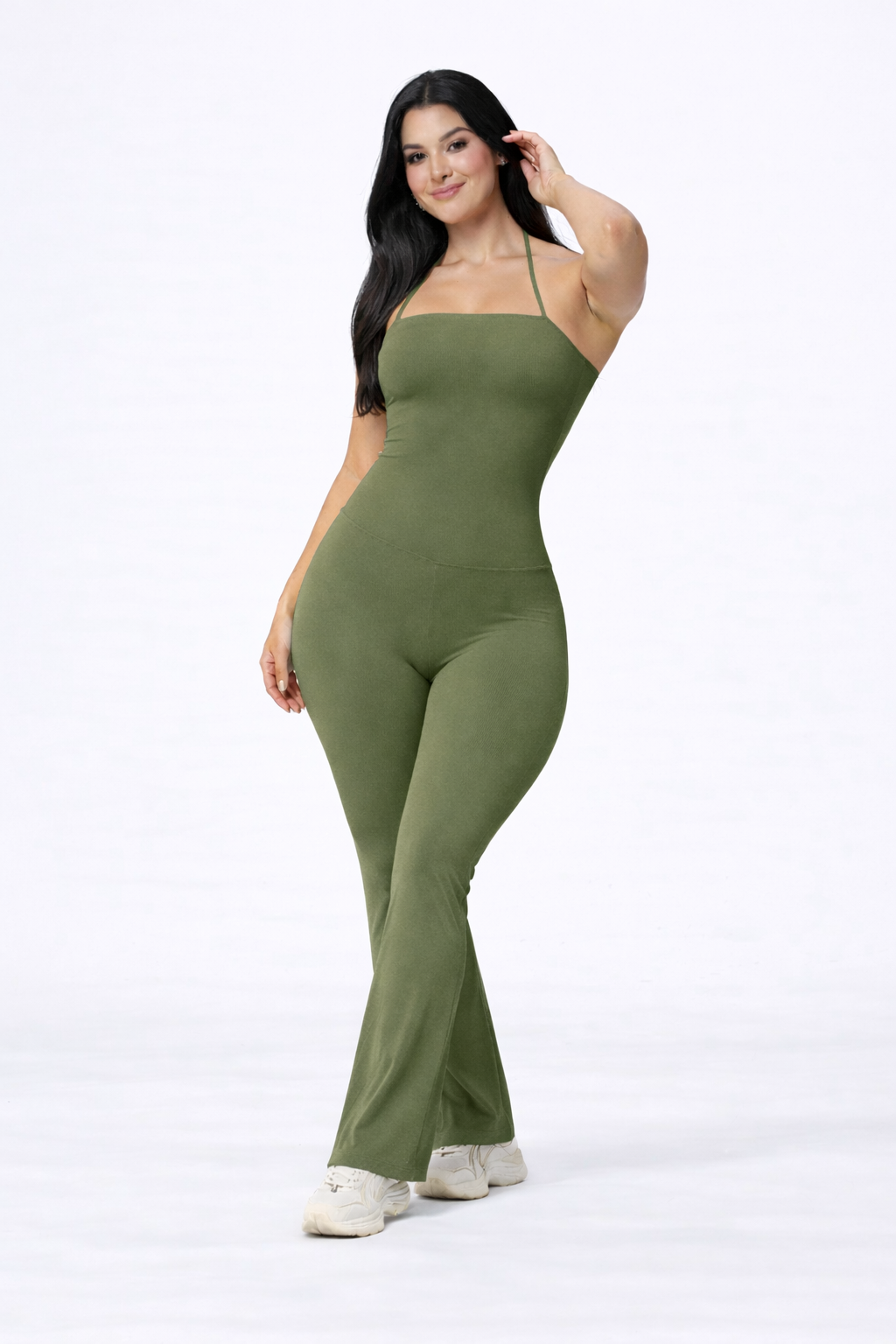 ActiveShape Jumpsuit – Green – Back View | Vayana Clothing