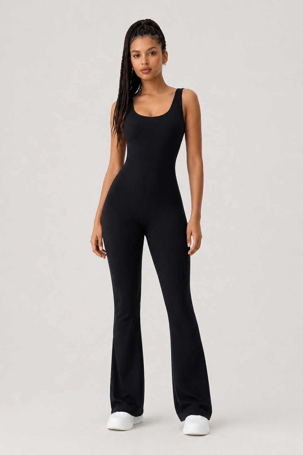 YogaLine Suit – Black – Front View | Vayana Clothing