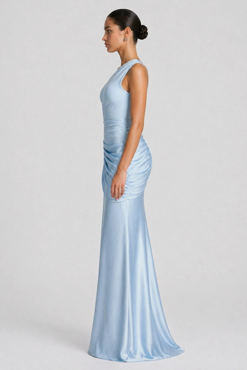 Azure Dress – Blue – Side View | Vayana Clothing