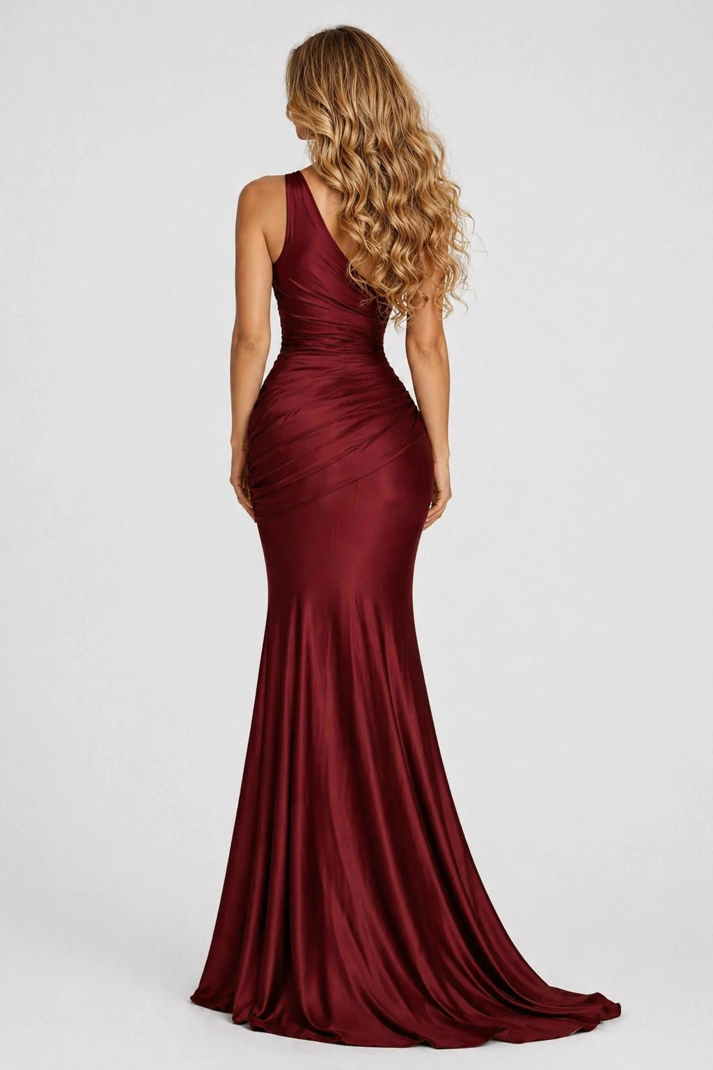 Azure Dress – Red – Back View | Vayana Clothing