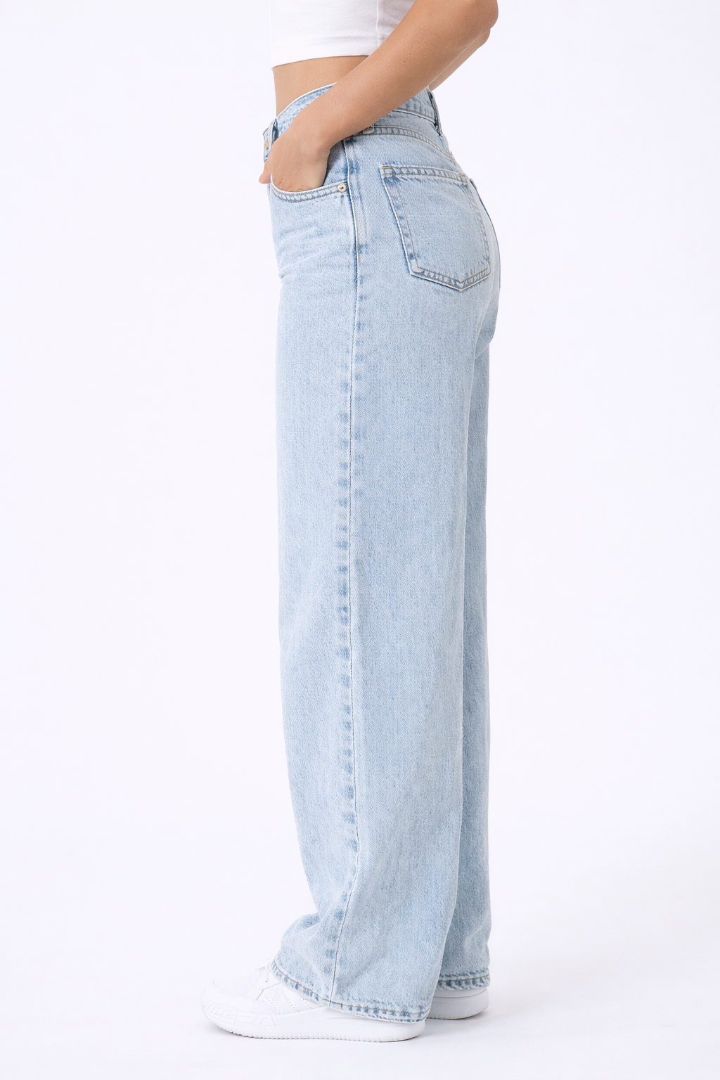 Skyline Jeans – Blue – Side View | Vayana Clothing