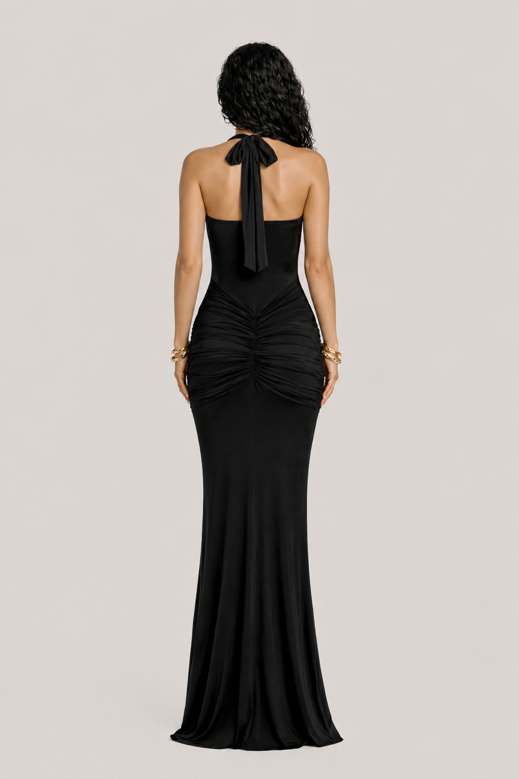 Carmine Dress – Black – Detail View | Vayana Clothing