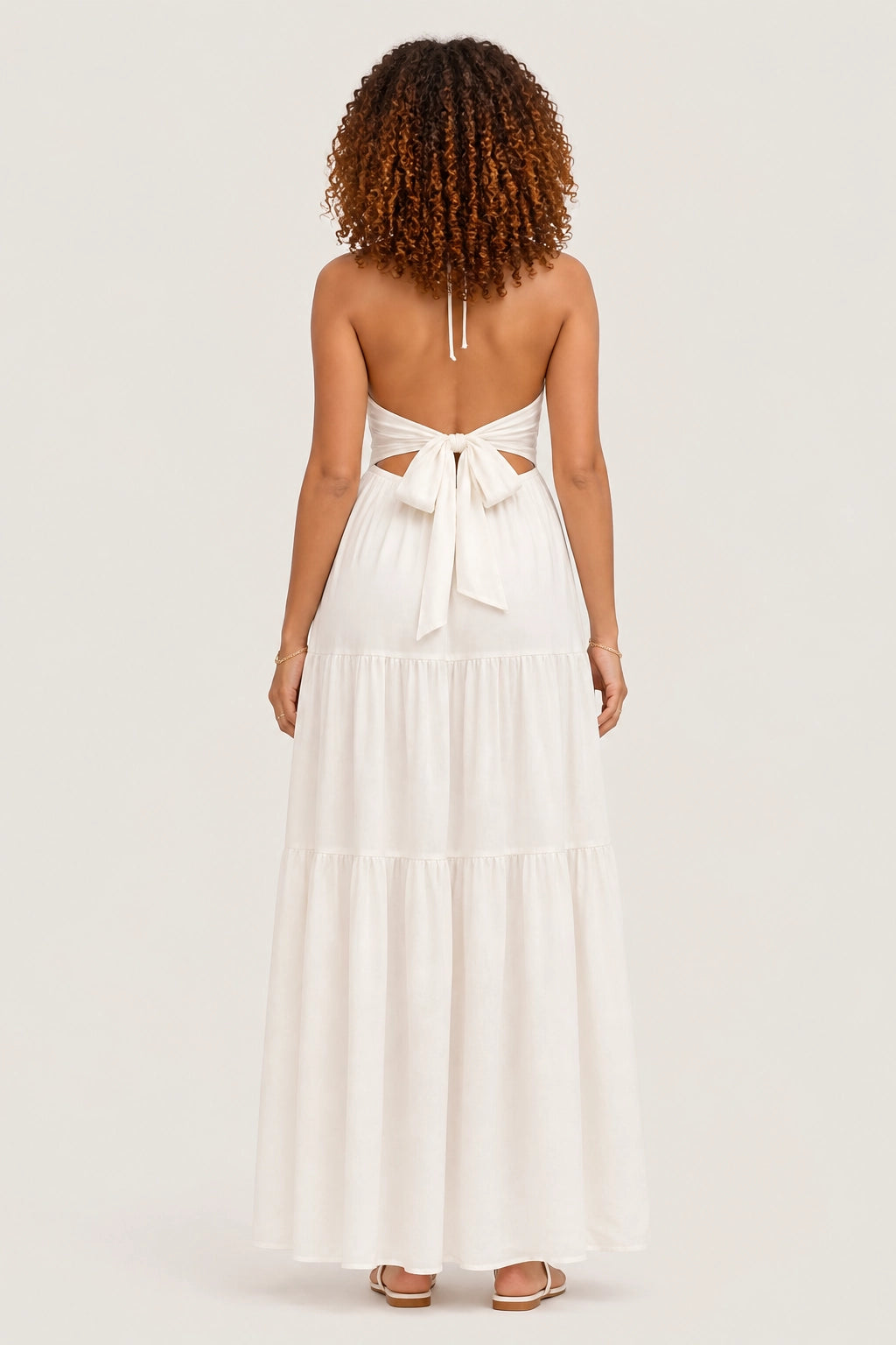 Celeste Dress – White – Back View | Vayana Clothing