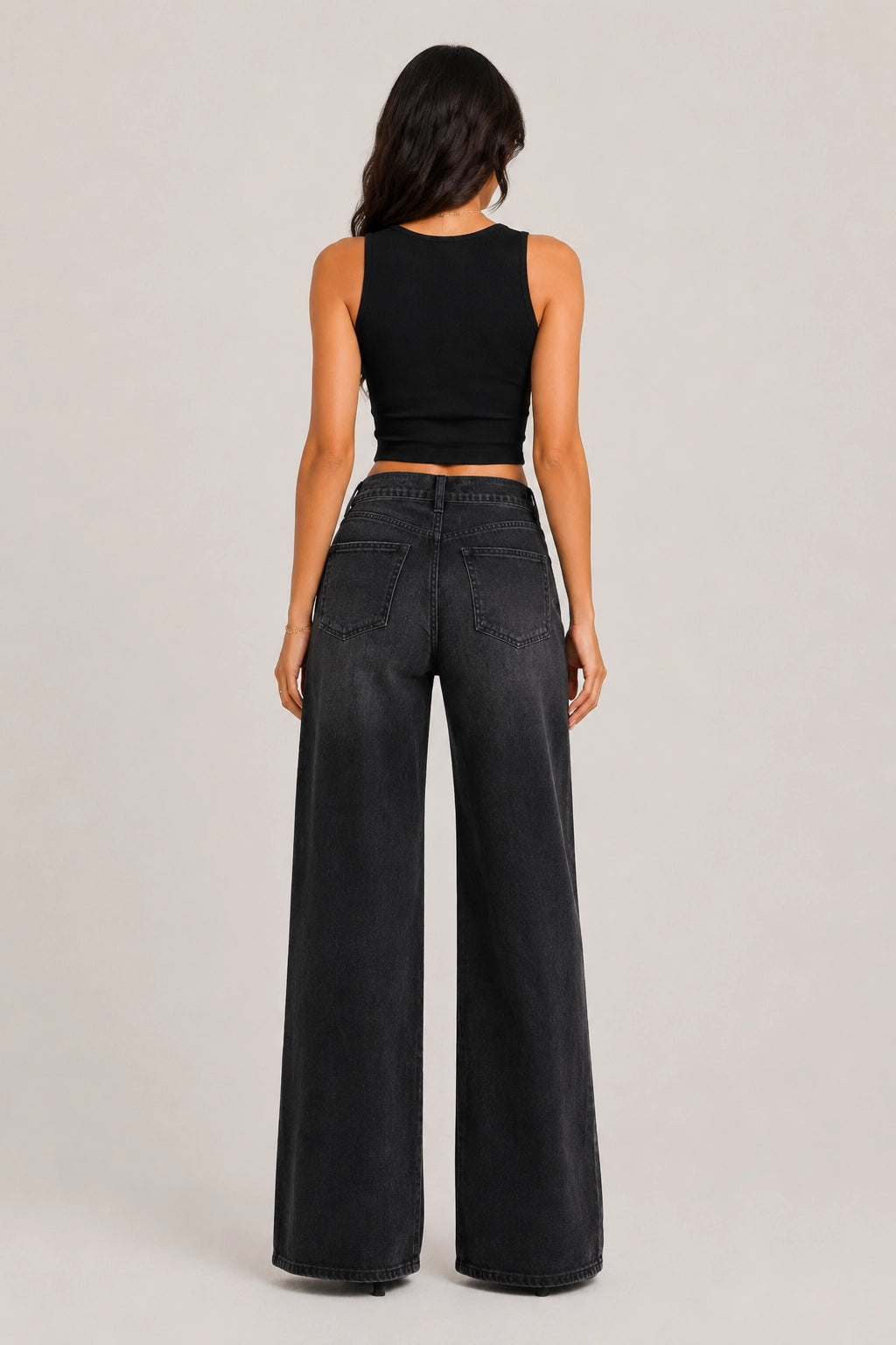 Downtown Jeans – Wide Leg Denim Black & Blue | Vayana Clothing