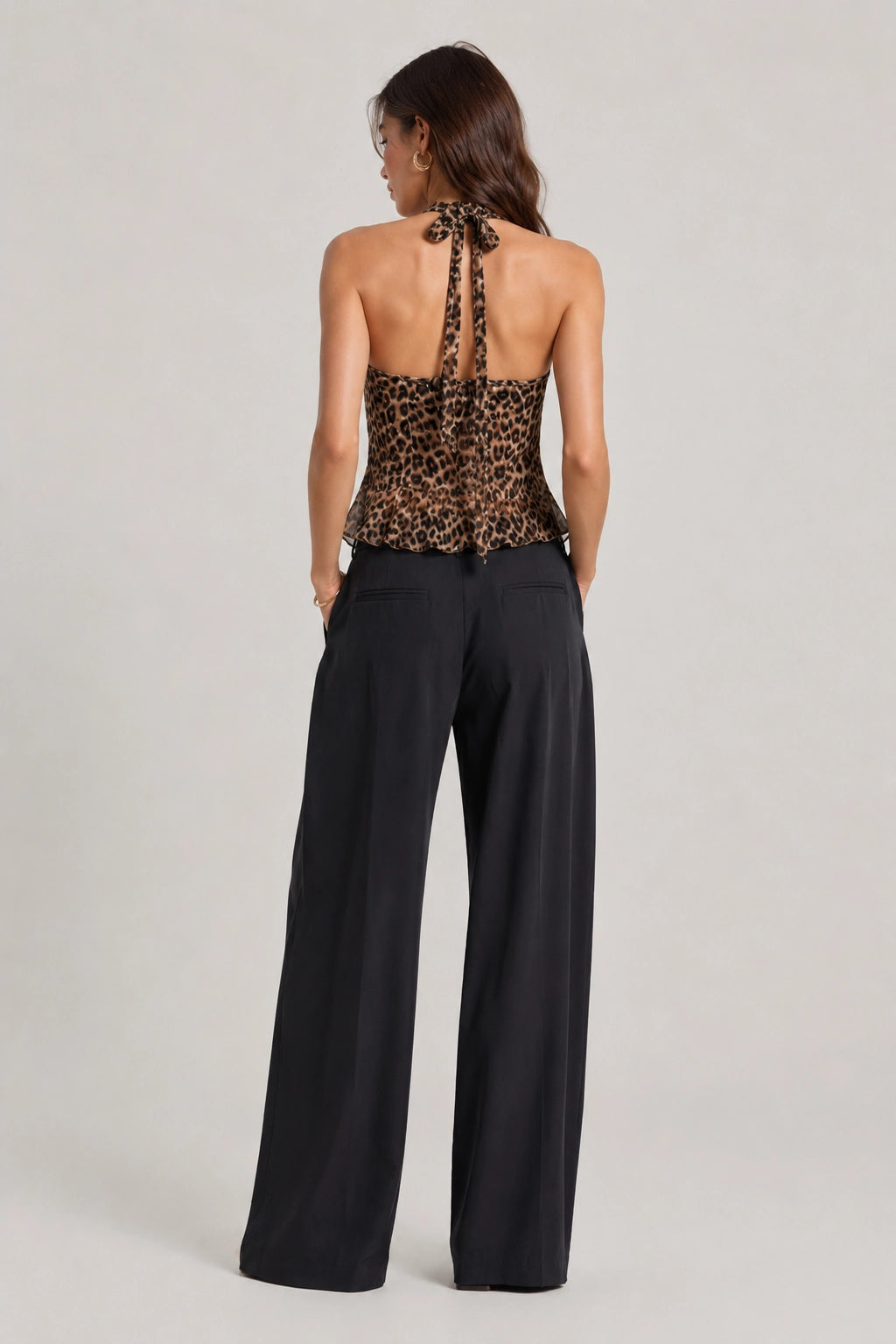 Leopard Top – Halter Crop Top Animal Print Open Back | Vayana Clothing