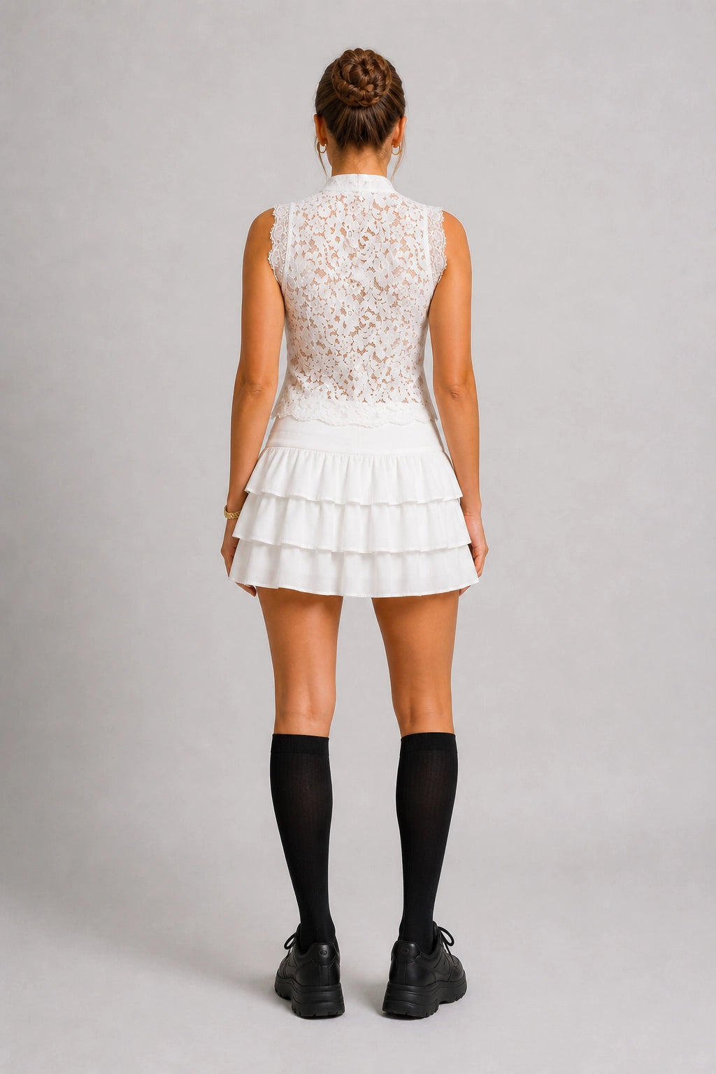 Lotus Top – White – Back View | Vayana Clothing
