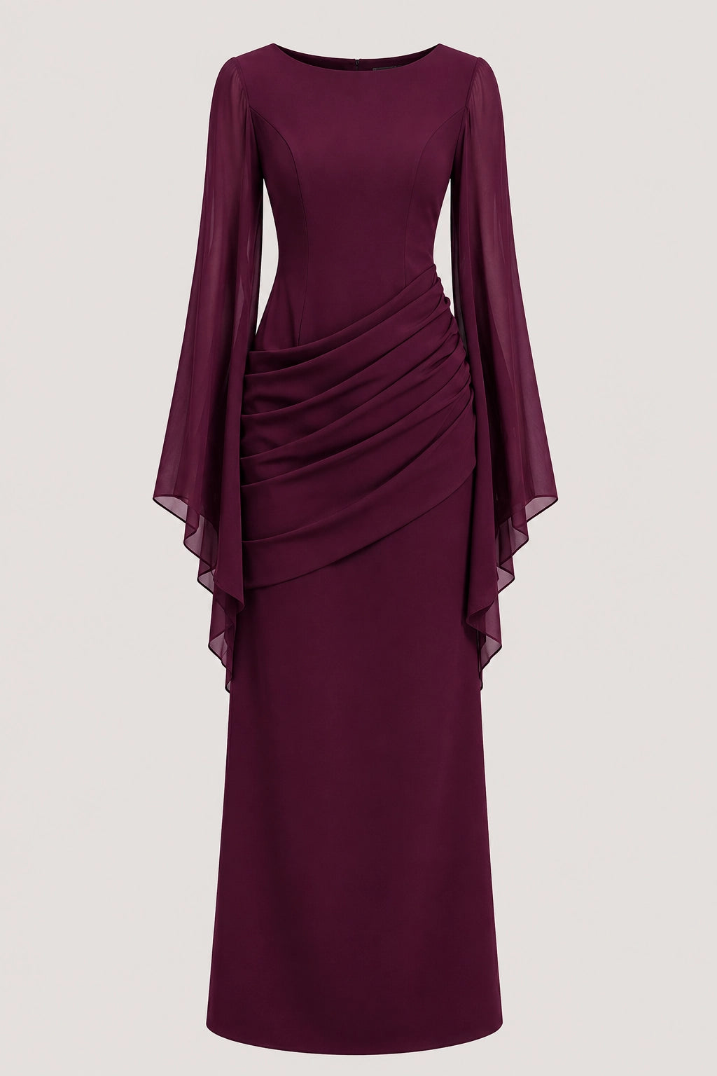 Lyra Dress – Burgundy Bell Sleeve Maxi Dress Evening | Vayana Clothing