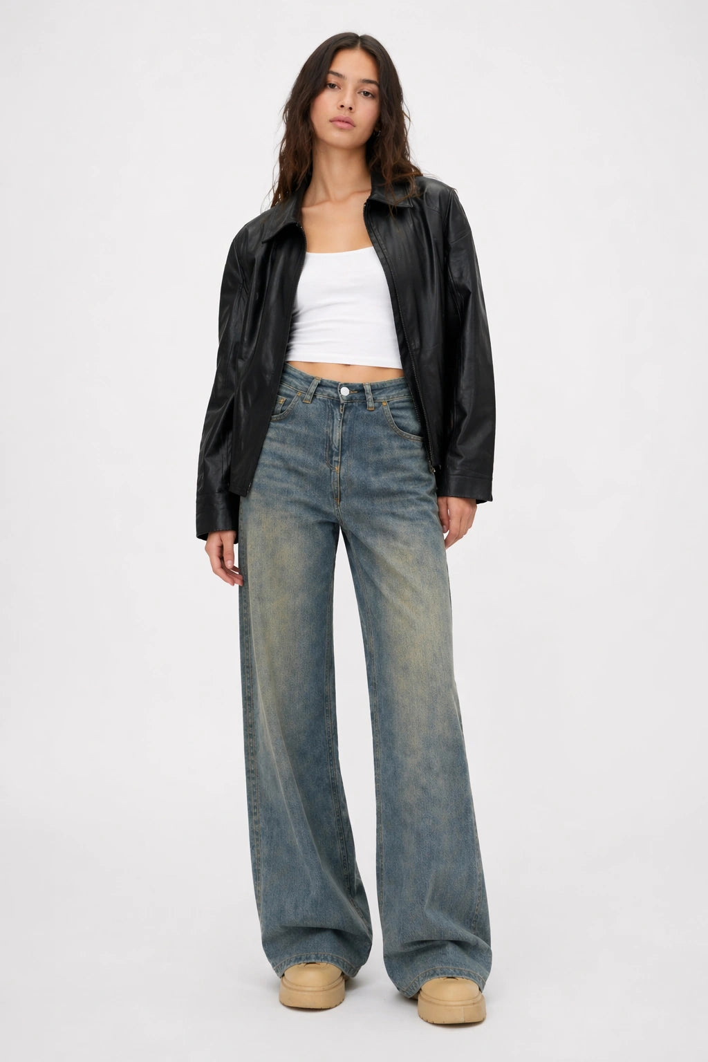 Nola Jeans – Blue – Front View | Vayana Clothing