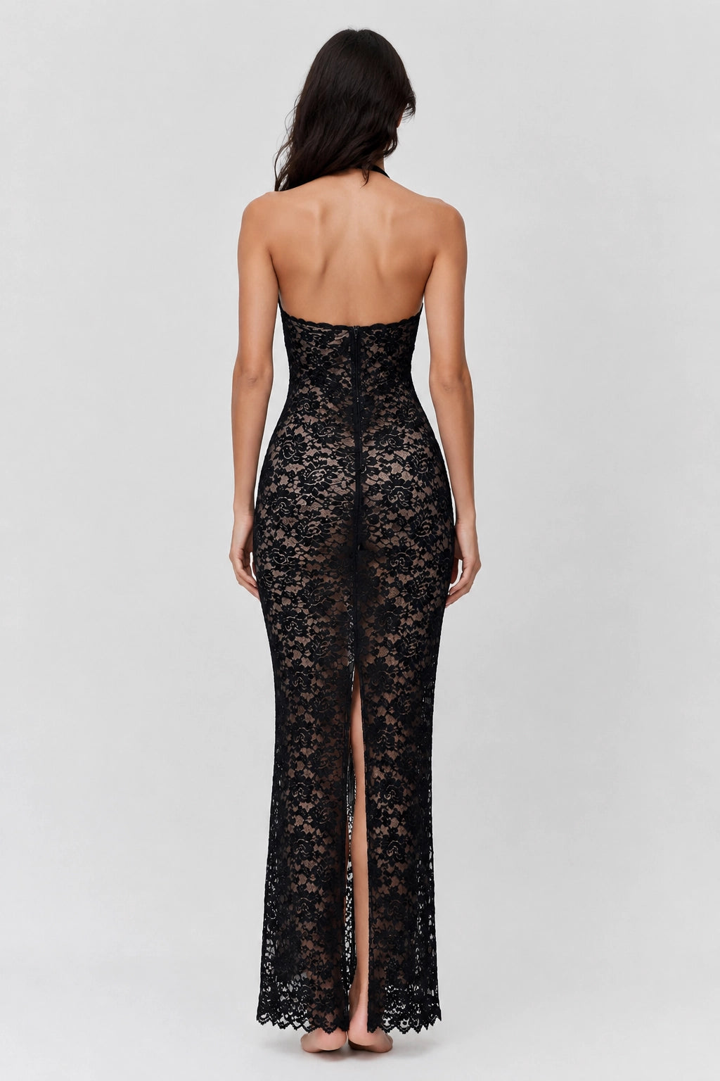 Obsidian Dress – Black – Back View | Vayana Clothing