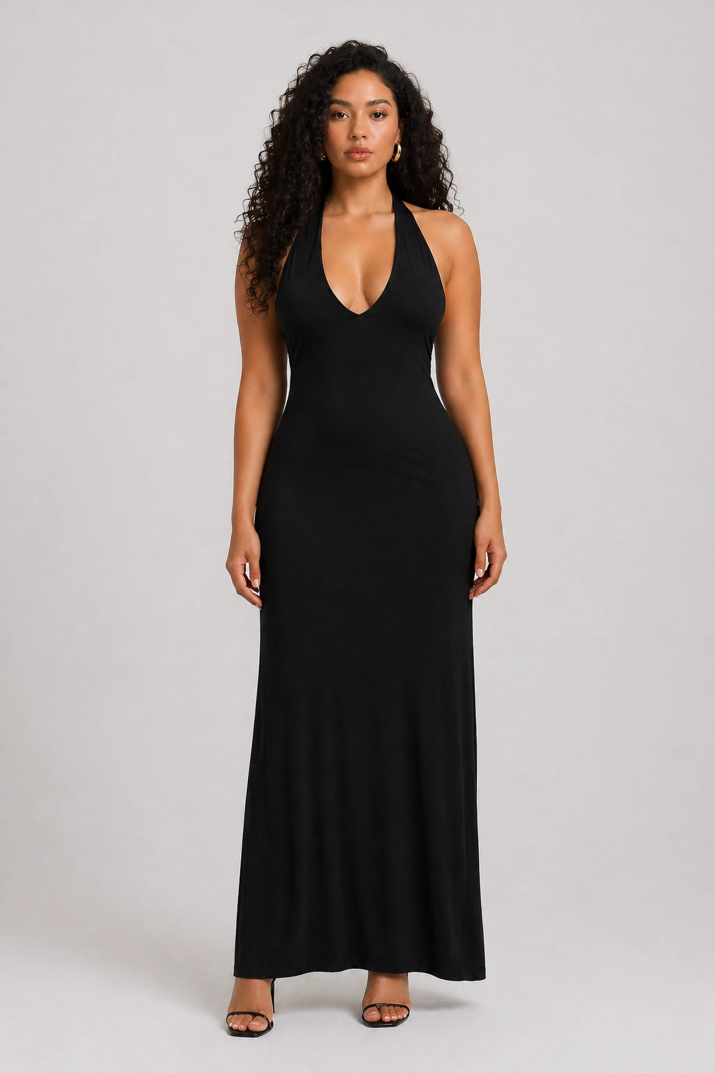Paloma Dress – Black – Front View | Vayana Clothing