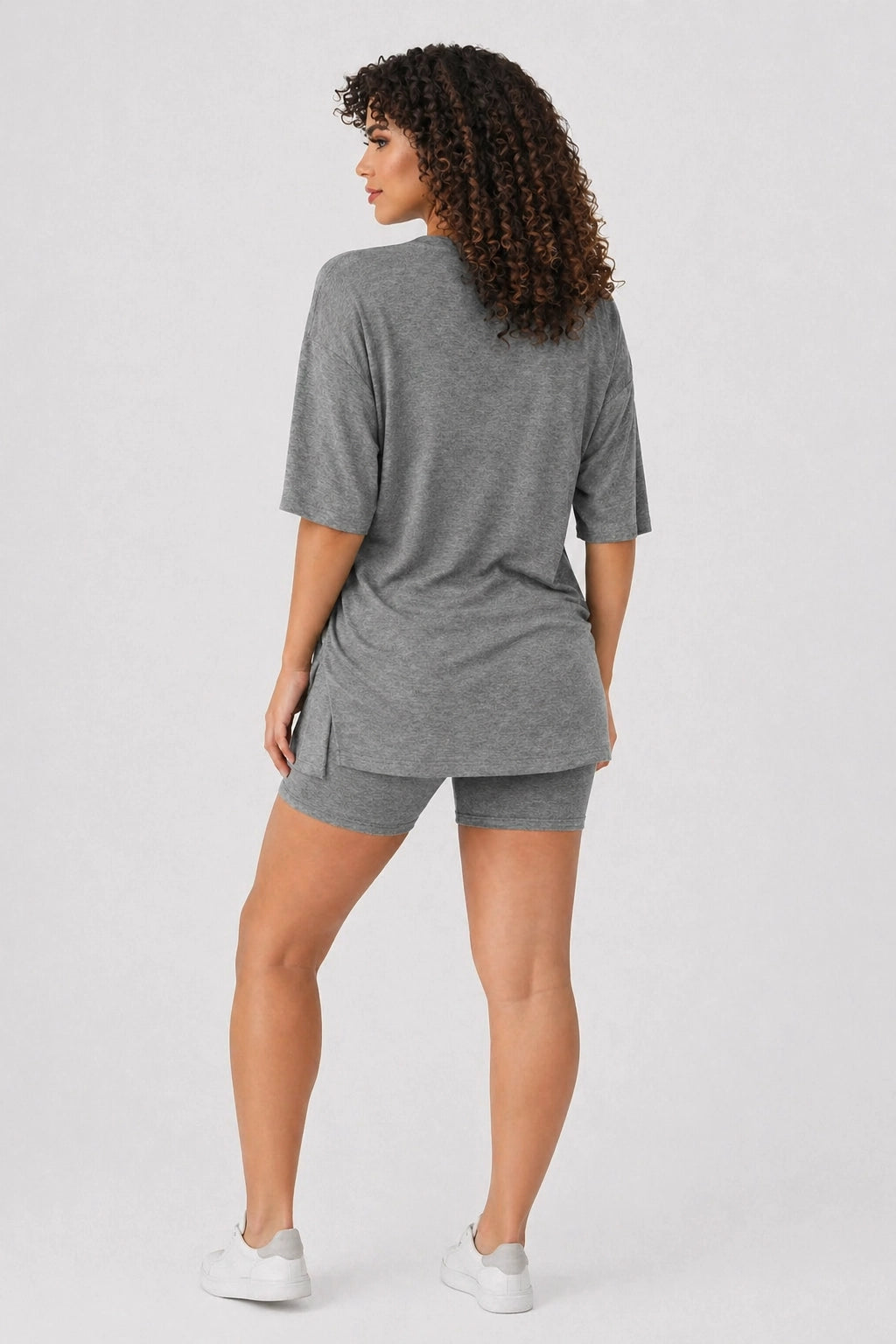 Sunday Chill Set – Grey – Back View | Vayana Clothing