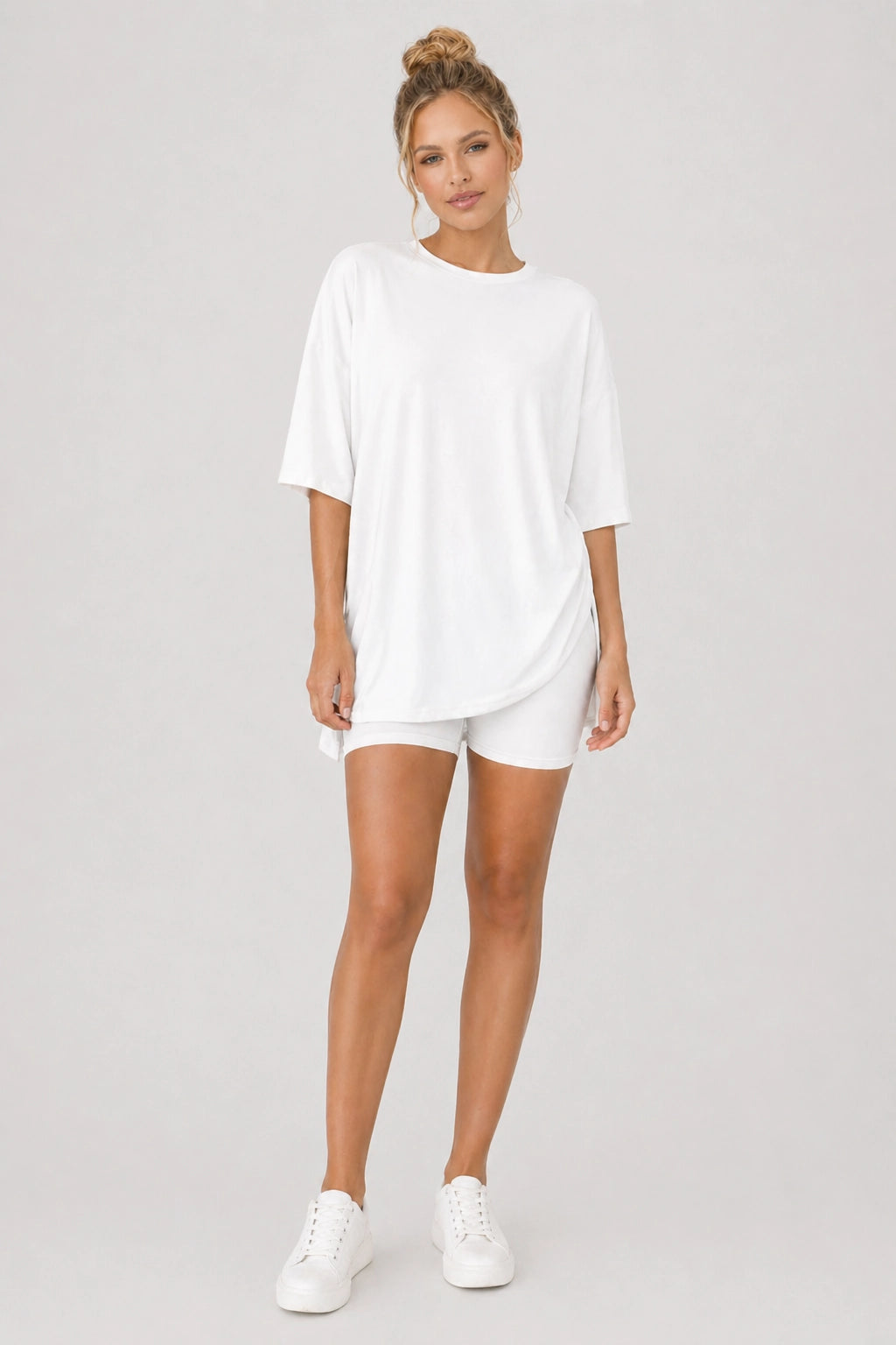 Sunday Chill Set – White – Front View | Vayana Clothing